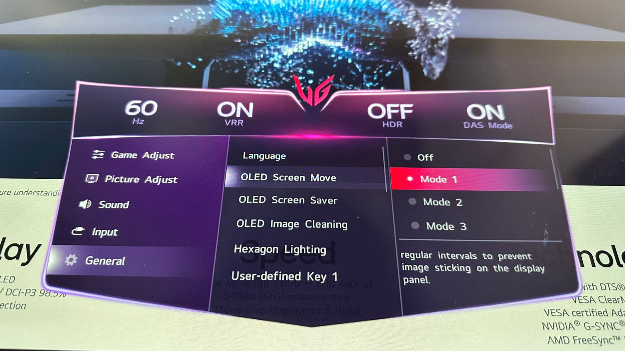 LG OSD on OLED