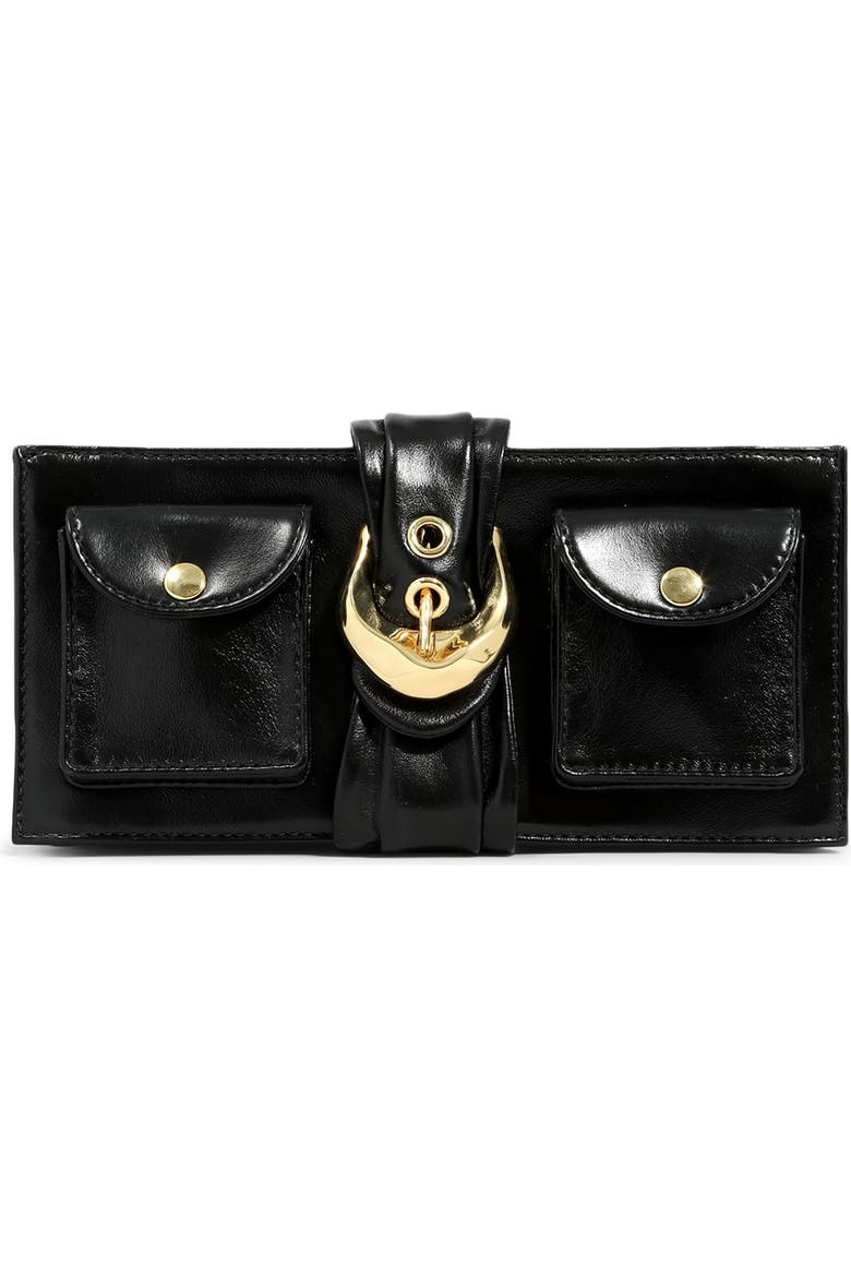 Buckle Leather Clutch