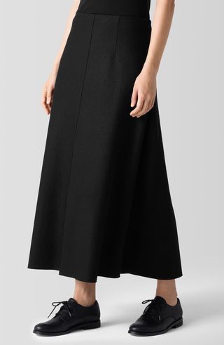 Felted Wool Jersey A-Line Skirt