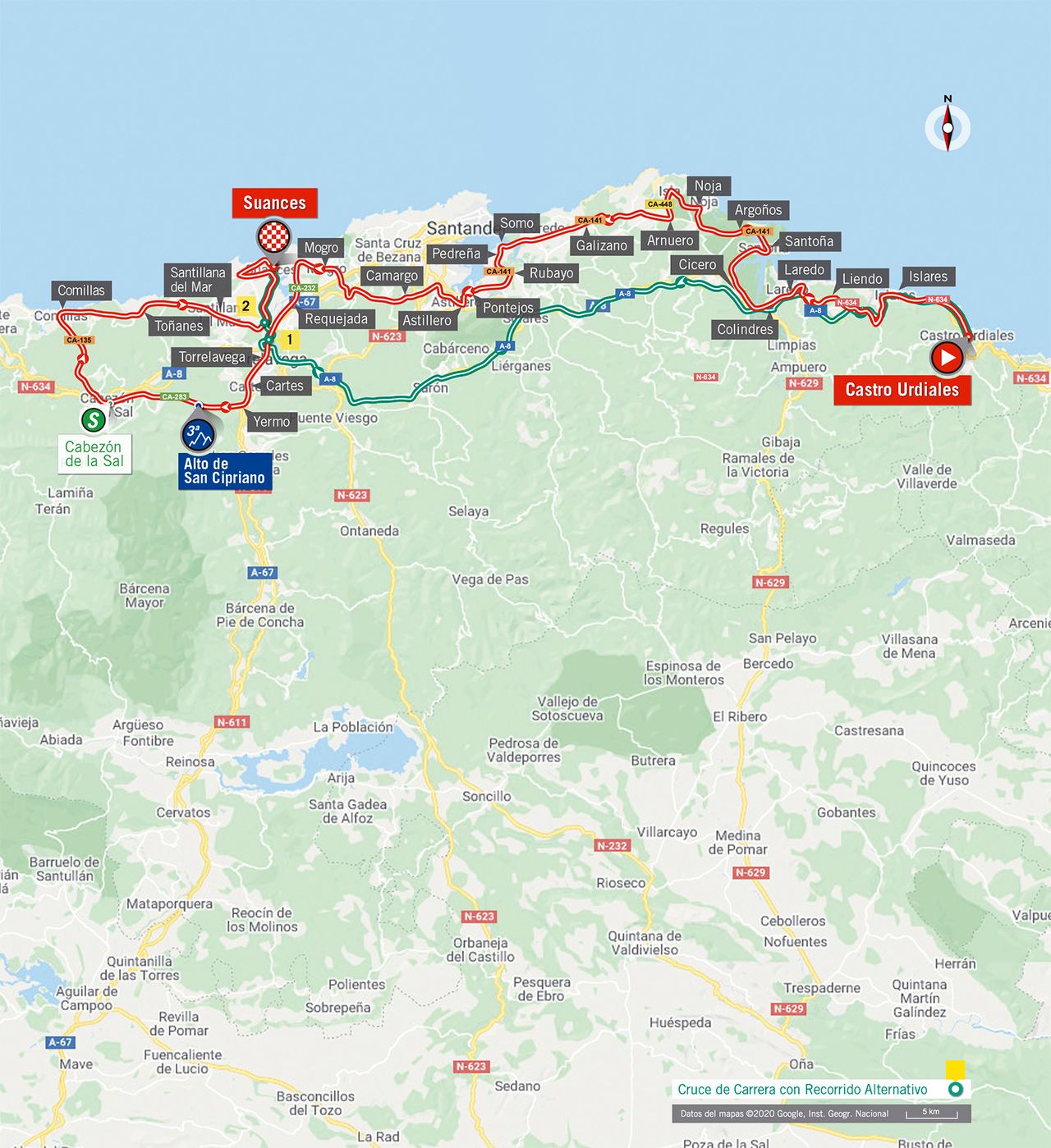 Stage 10 map 2020 Vuelta a Espana