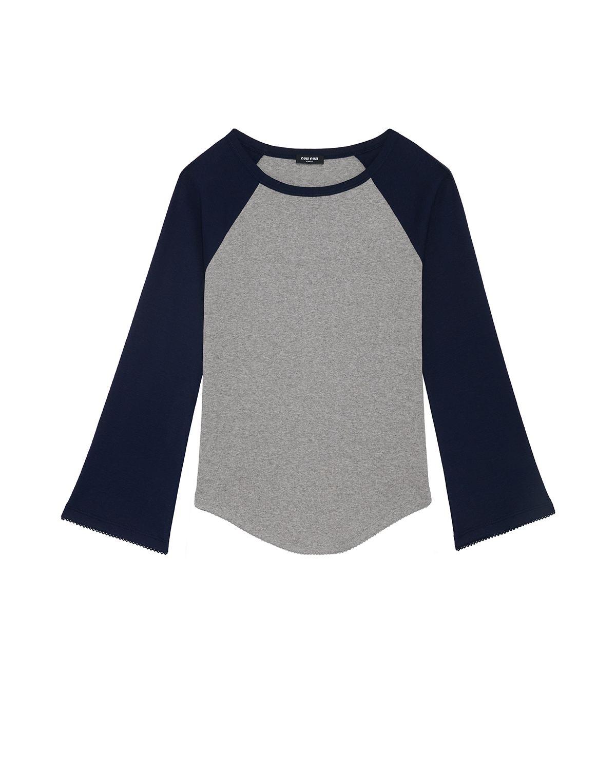 The Raglan: Cotton Jersey Grey/ Navy