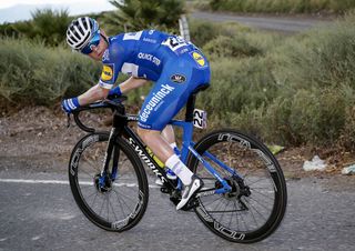 Remco Evenepoel was active on the front during his first race with Deceuninck-QuickStep in San Juan