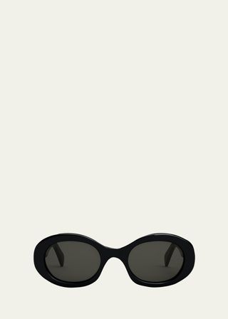 Triomphe Logo Oval Acetate Sunglasses