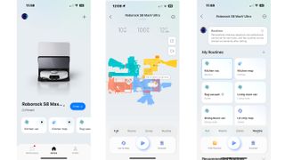 Roborock S8 MaxV Ultra app screen grabs