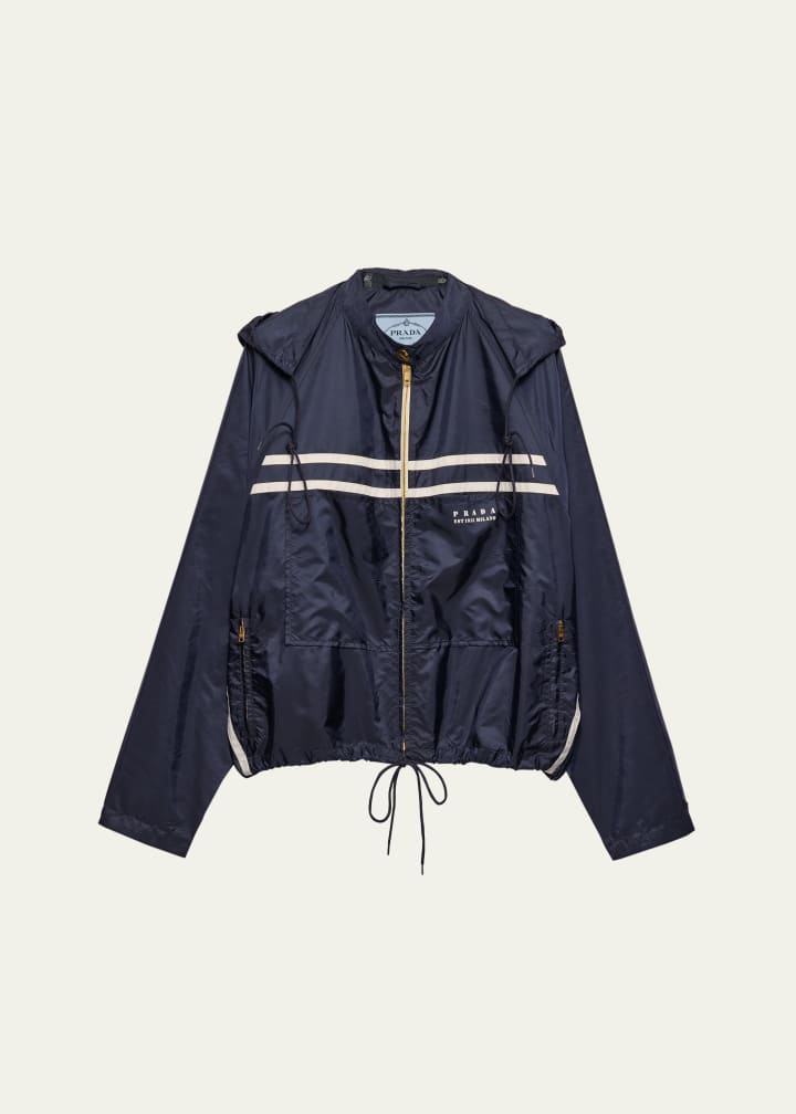 Re-Nylon Stripe Hooded Jacket