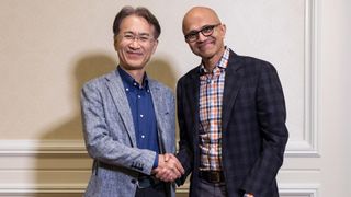  Kenichiro Yoshida, President and CEO, Sony Corporation (left), and Satya Nadella, CEO, Microsoft (Source: Microsoft).