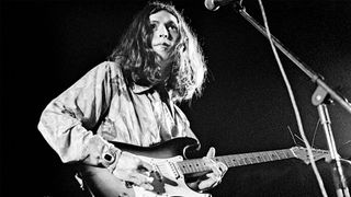 Steve Winwood on stage with Traffic at the Palazzo dello Sport in Rome on March 29 1973 while recording the band's live album On The Road.