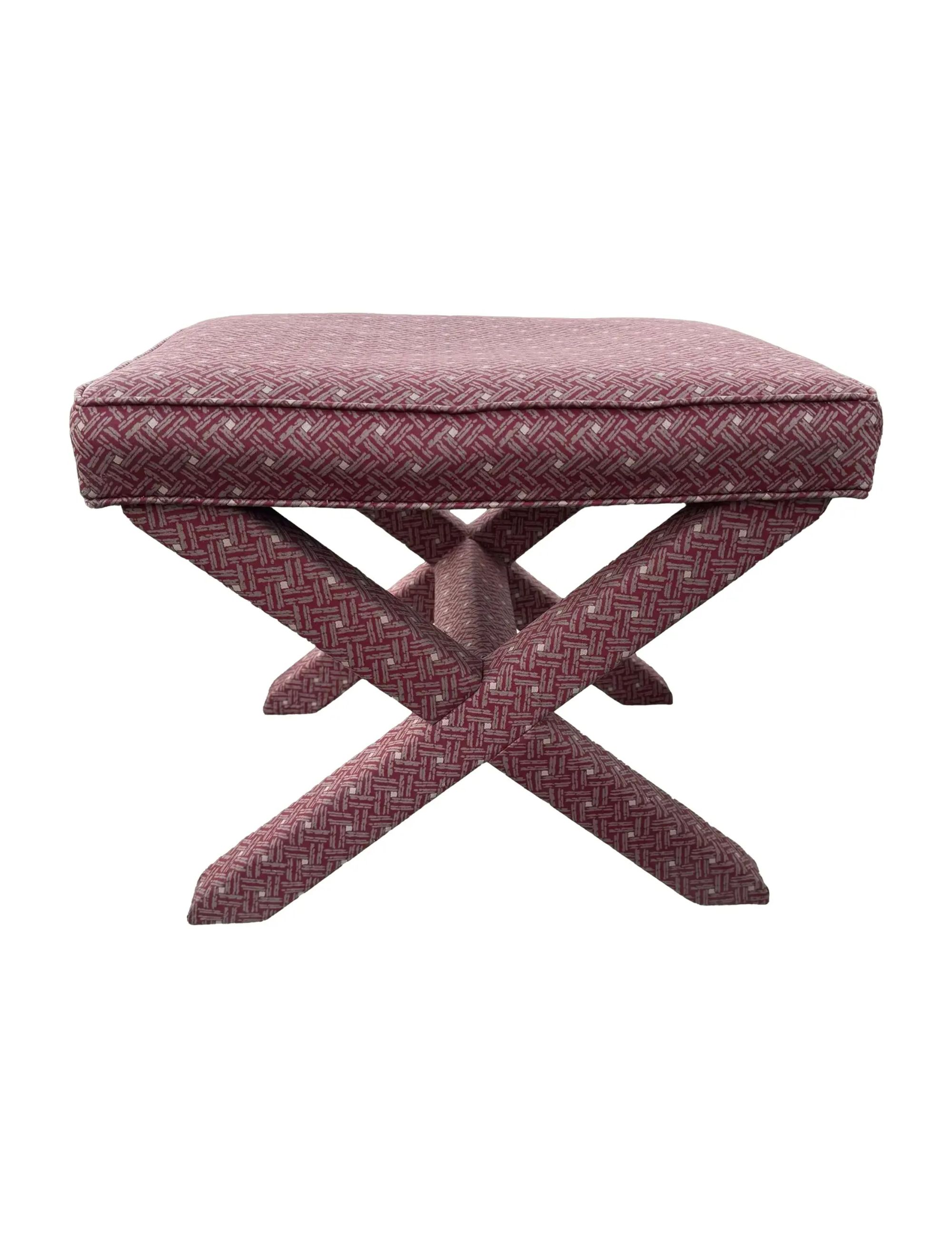 Chairish, Mid Century X-Based Ottoman Stool