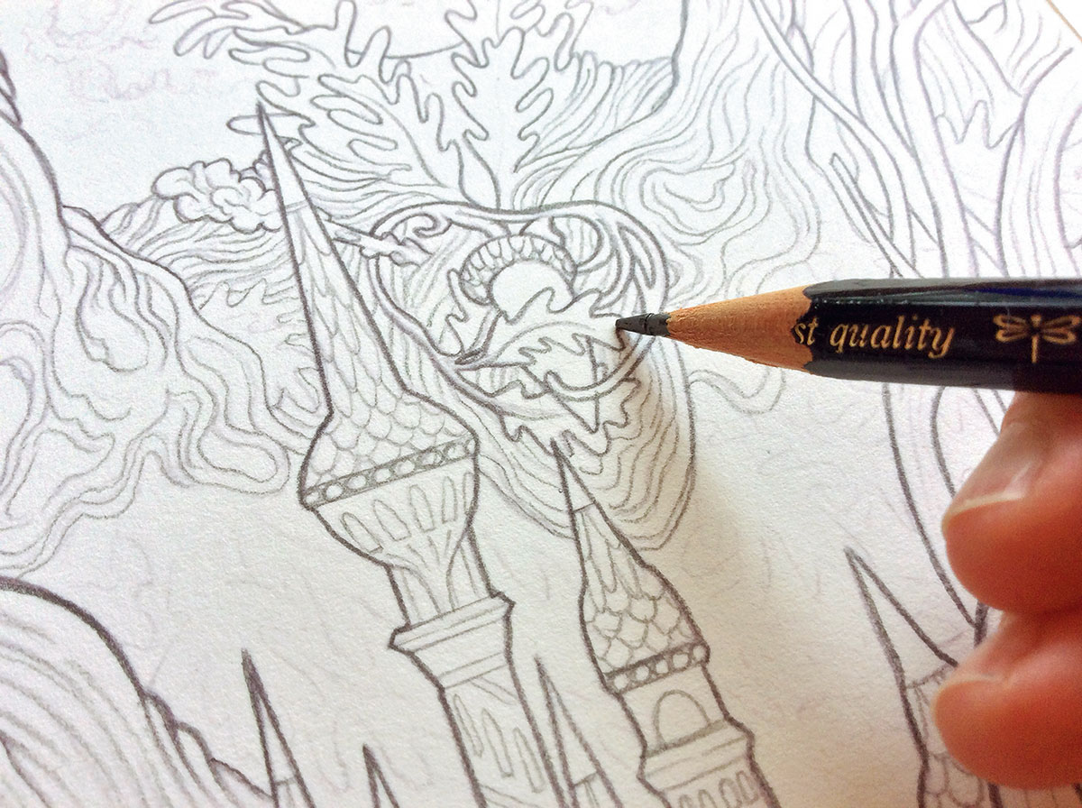 Scan your final drawing, print it out then go over the lines
