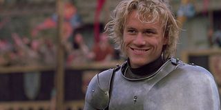 Heath Ledger dressed in armor in A Knight's Tale