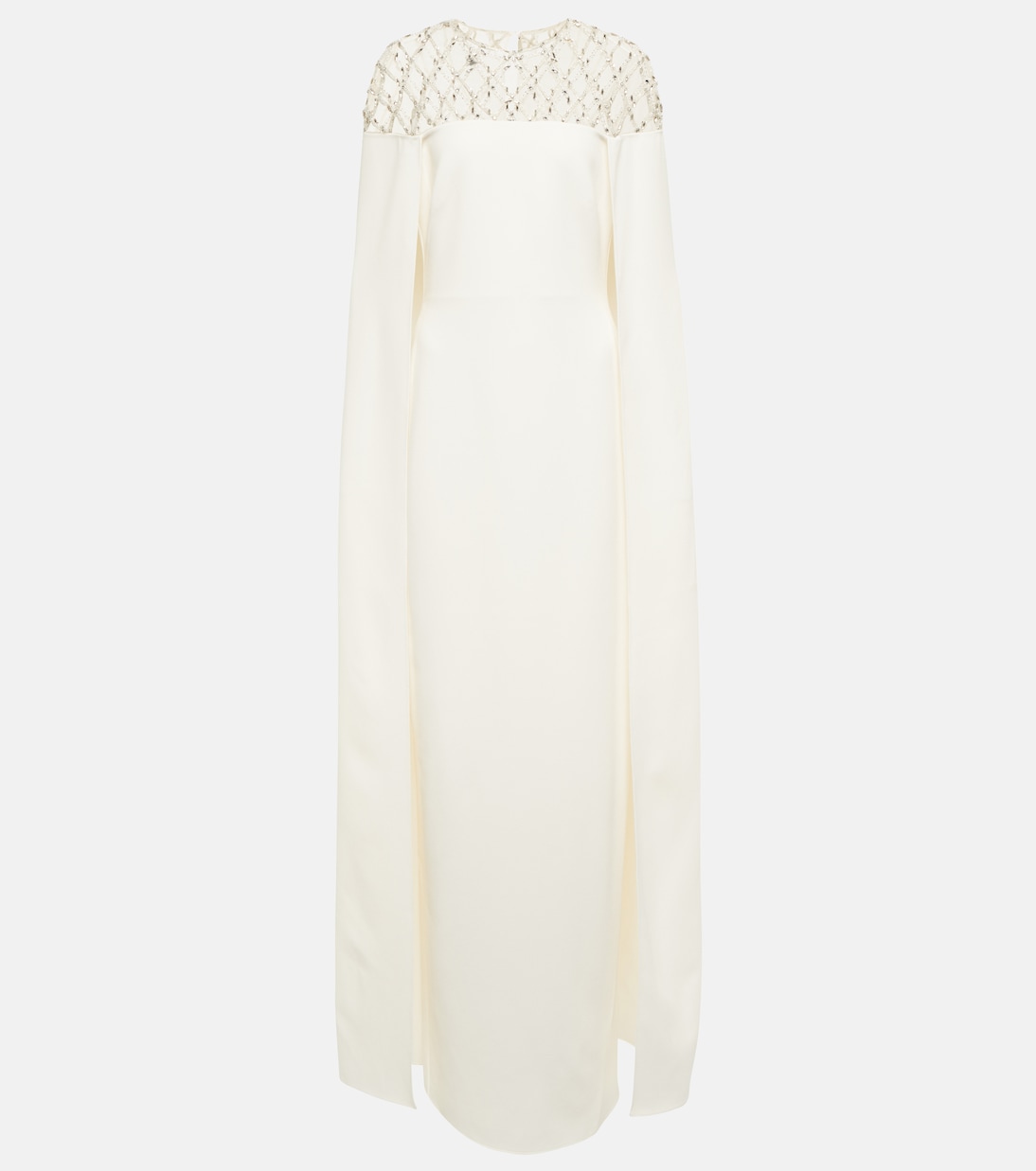 Bridal Embellished Crêpe Cape Gown