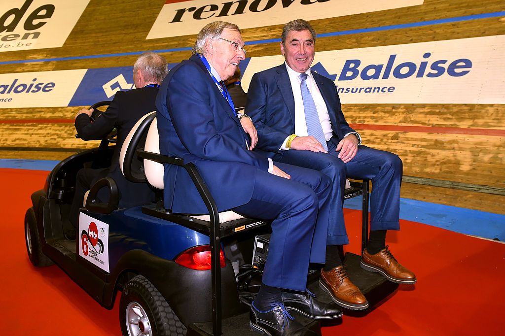 Old friends and former racing partners Patrick Sercu and Eddy Merckx in 2015