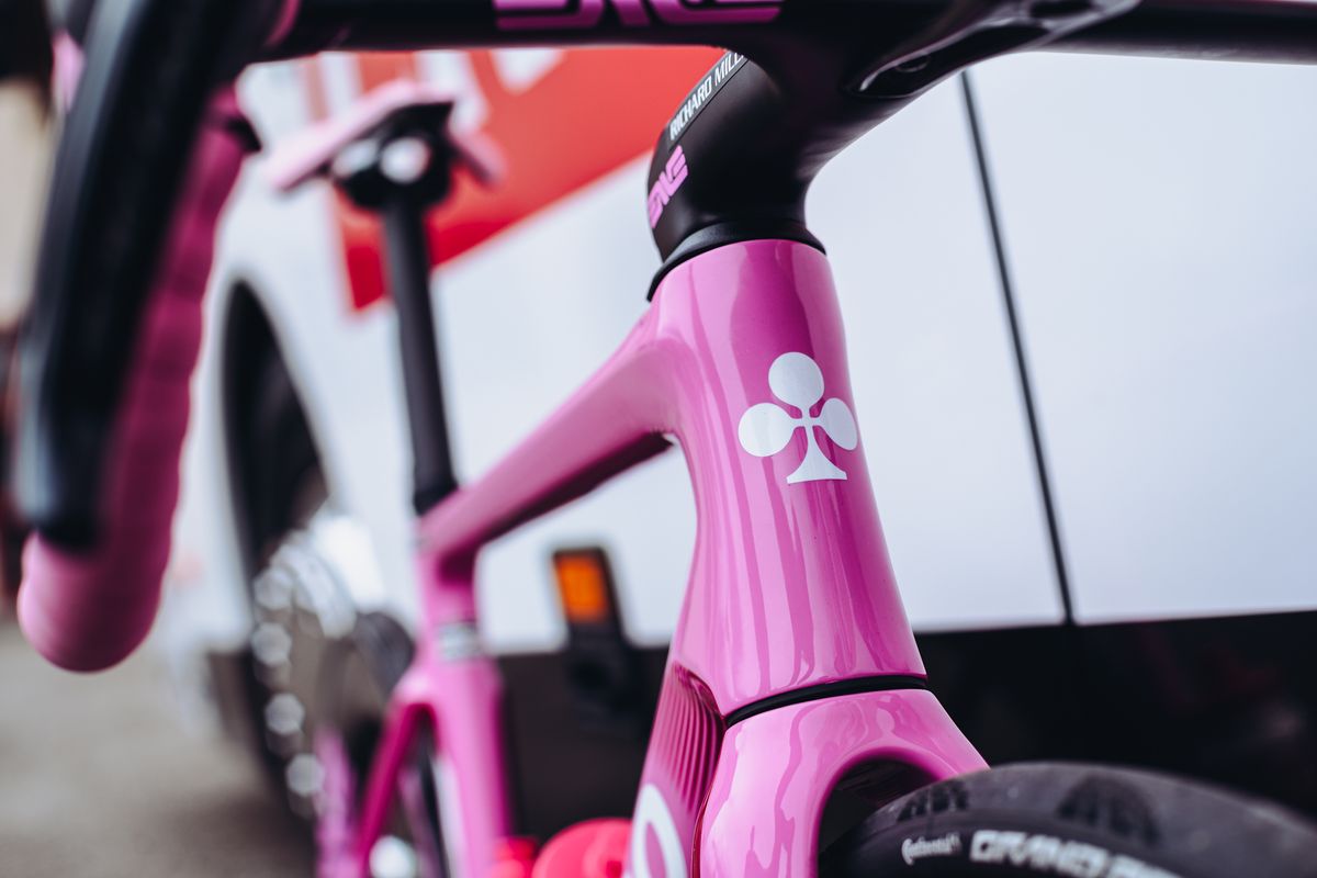 Details of Tadej Pogacar's custom Colnago V4RS made to celebrate his Giro d'Italia win