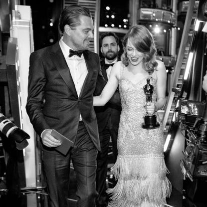 Emma Stone and Leonardo DiCaprio Oscars 