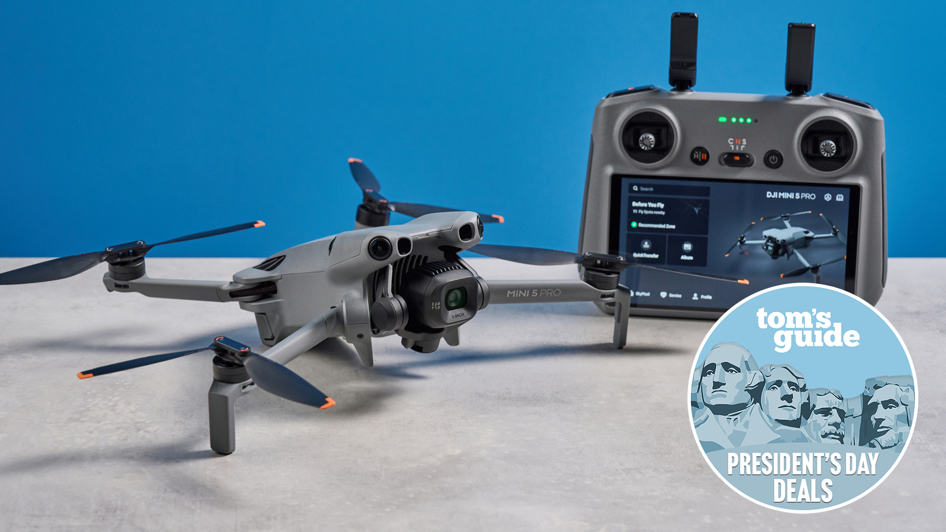 A DJI Mini 5 Pro mini drone