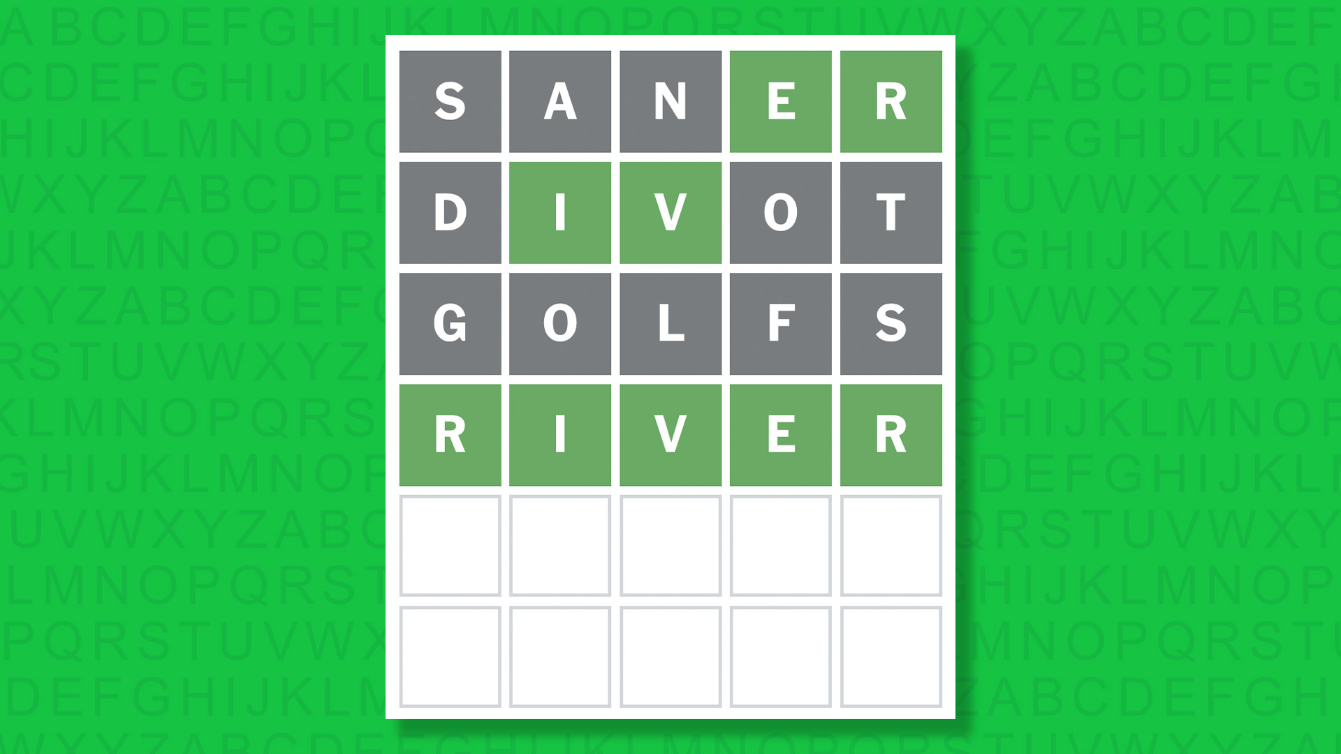 NYT Wordle answer for game 1929 on a green background