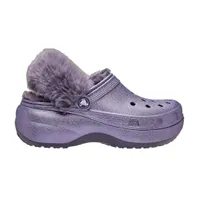 Crocs Classic Platform Fuzz Lined Glitter Clog