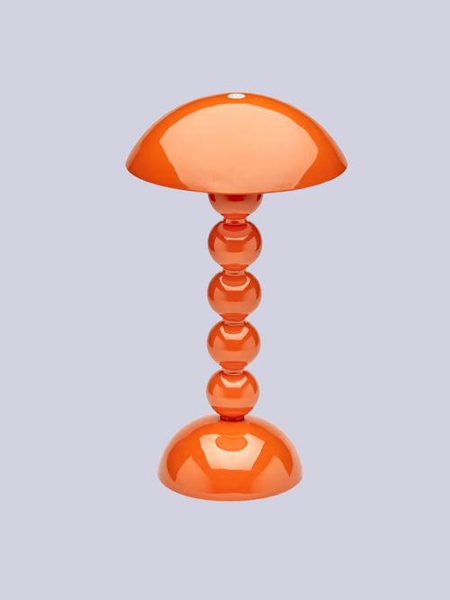 Orange Lacquer Rechargeable Bobbin Led Lamp