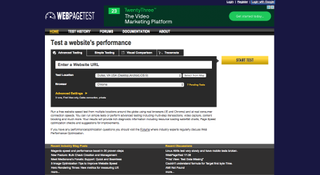 WebPageTest runs a free website speed test from multiple locations around the globe using real browsers and at real consumer connection speeds