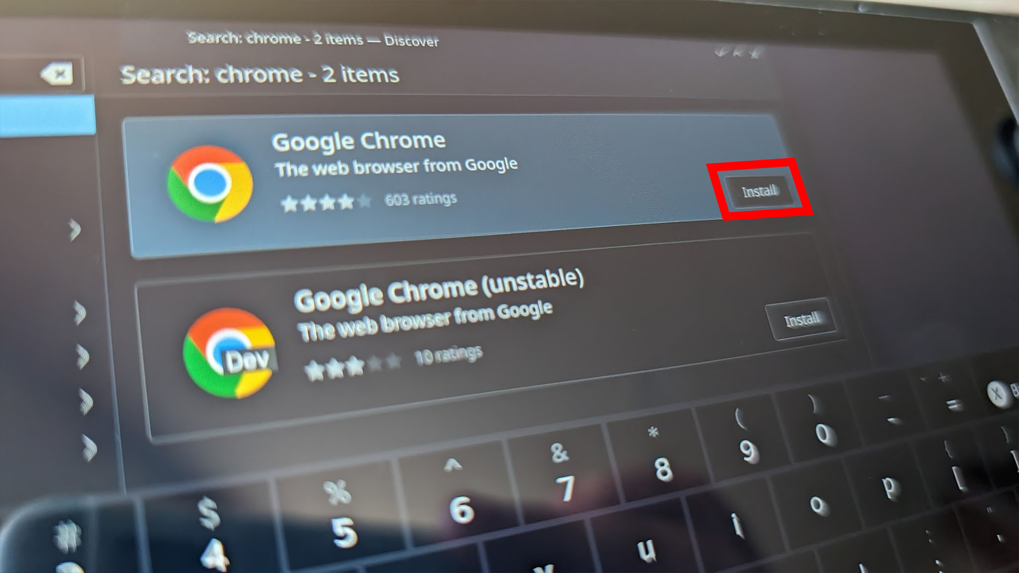 Google en Steam Deck: instala Chrome.
