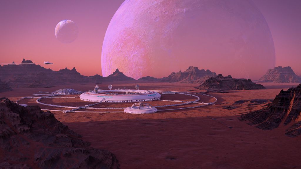 Human colony on an exoplanet.