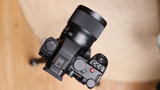 Panasonic Lumix S 100mm f/2.8 Macro lens attached to a Panasonic Lumic S5II on a tripod