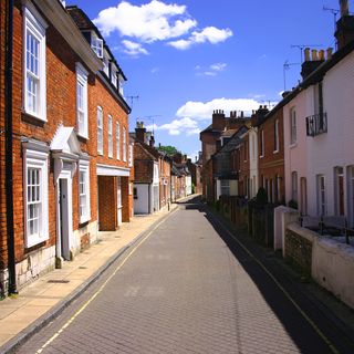 city with houses beside the street