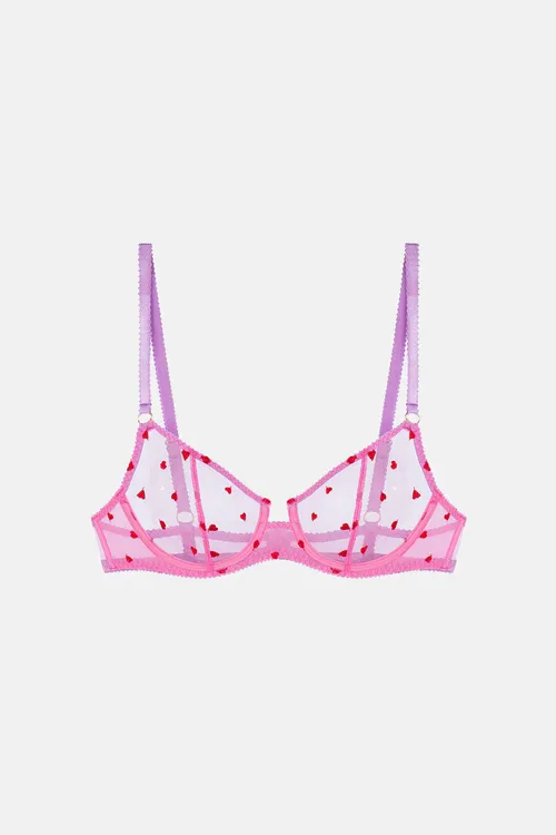 Priya Heart Embroidery Underwire Bra