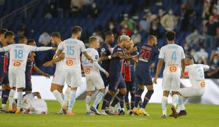 Players from both sides were involved in the brawl which overshadowed Marseille's win at Paris St Germain