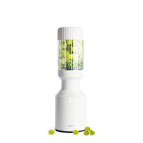Beast Mighty 850 | Premium Compact Personal Blender | Smoothies, Shakes, Dressings, Sauces, Desserts, Dips | Blends Ice and Frozen Fruit | Includes Extra Lids and Straws | 850w (cloud White)