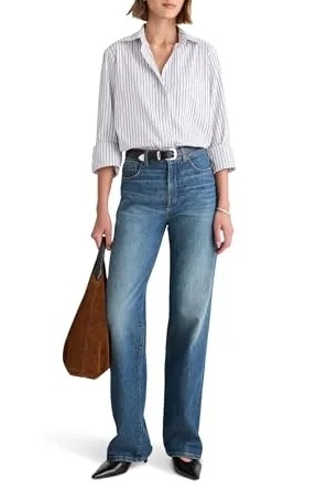 Madewell, Women&#039;s Perfect Vintage Wide Leg Jeans in Harvey Wash (Were $148) 