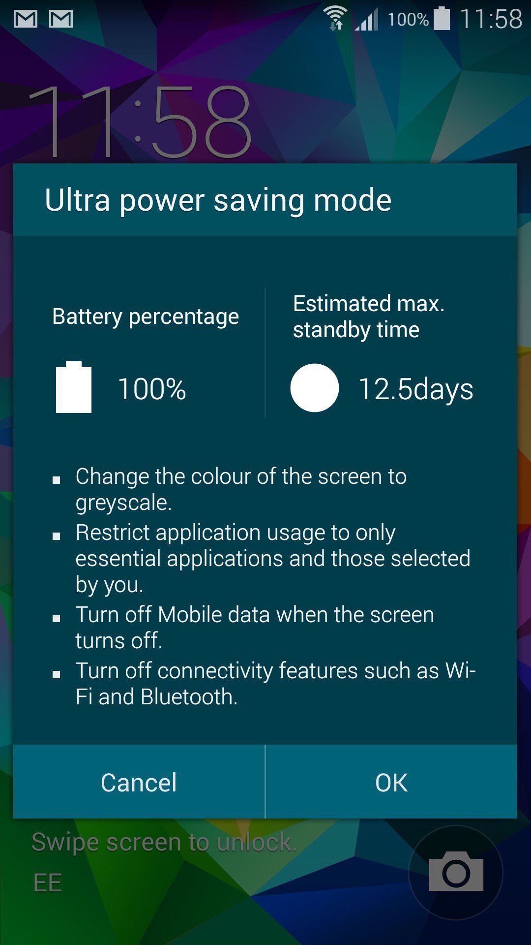Samsung Galaxy S5 Ultra Power Saving Mode