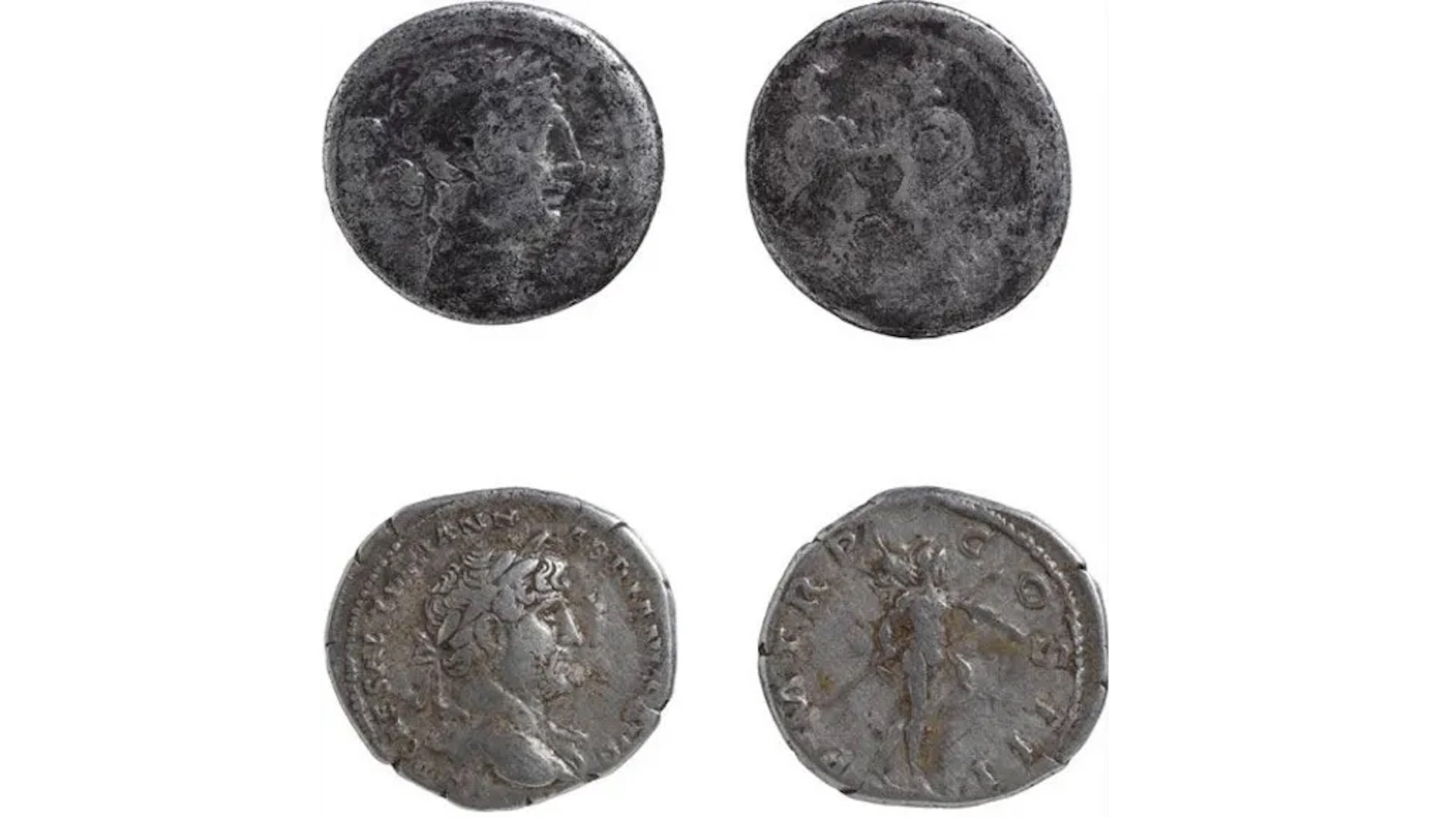 four silver Roman coins