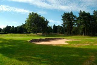 The well-bunkered 6th green on Hawkstone Park's Championship course