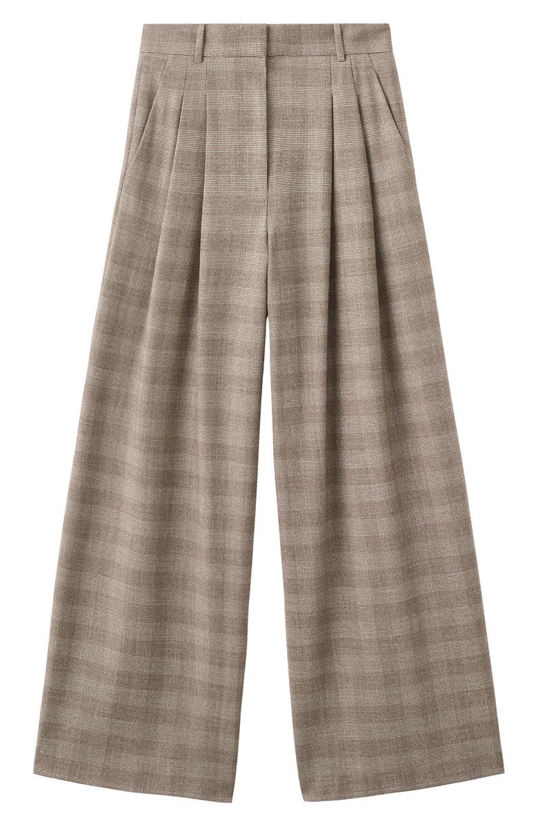 Natalie Plaid Wide-Leg Trousers