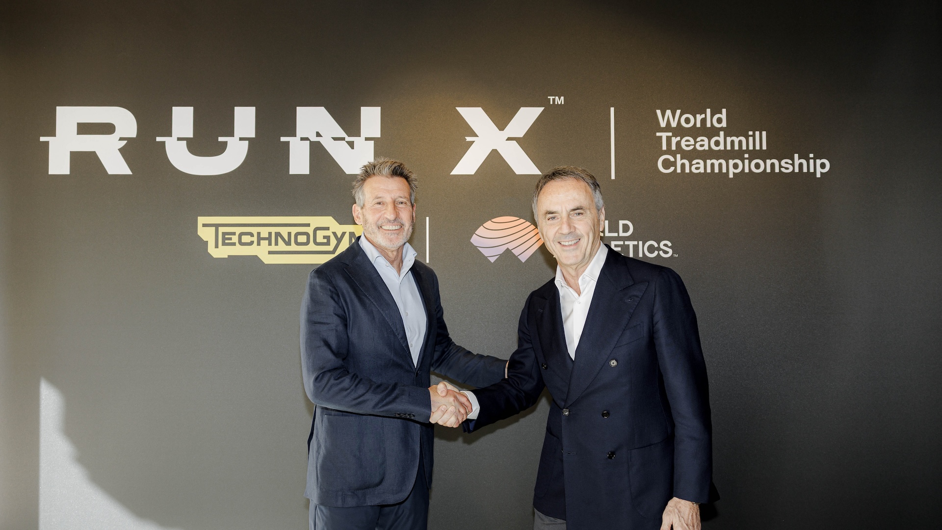 World Athletics President Sebastian Coe with Technogym Founder and CEO Nerio Alessandri