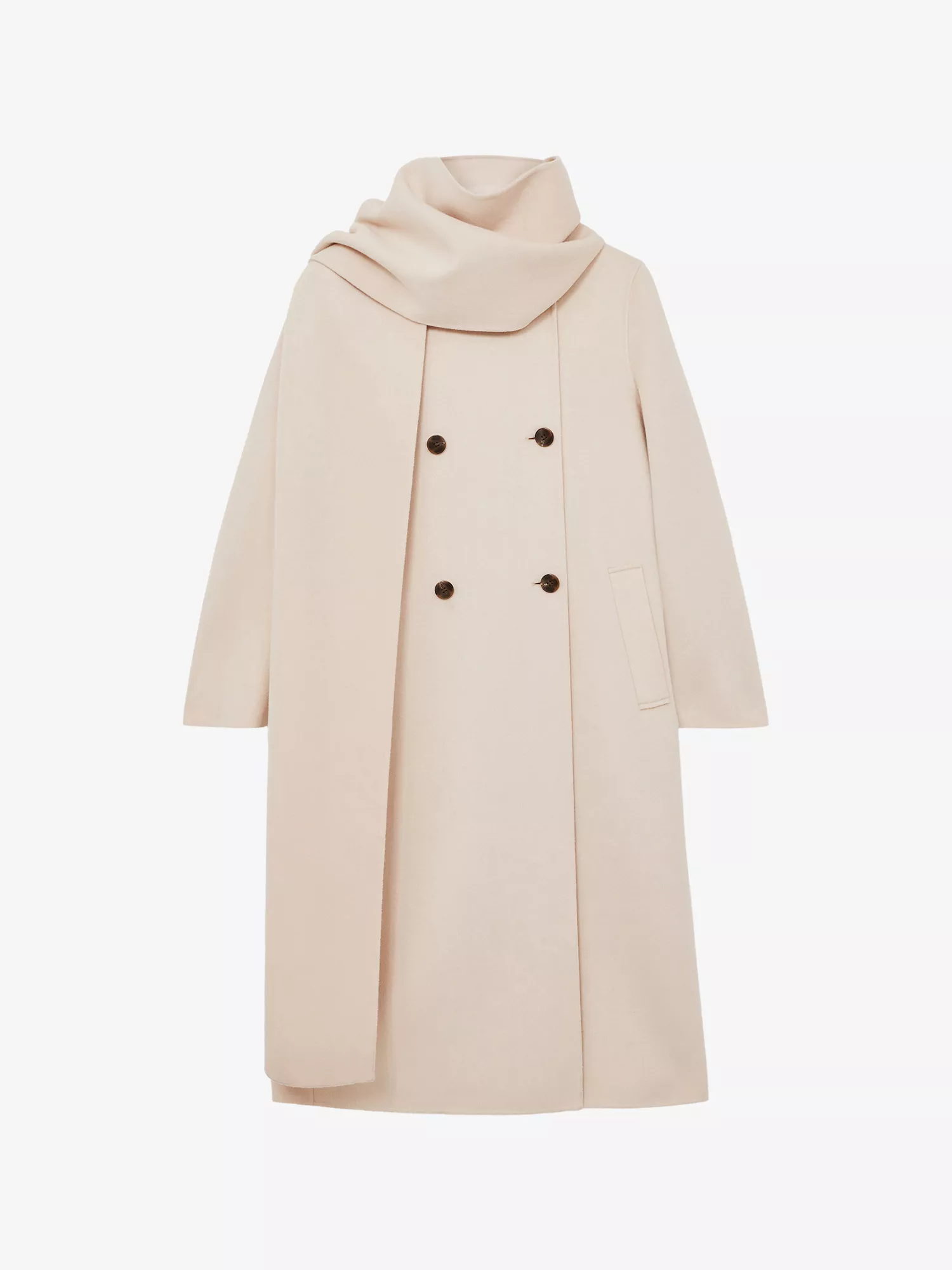 REISS, Indira Double-Breasted Wool-Blend Coat