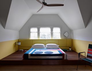 modern bedroom design with raised plinth