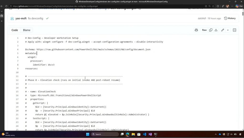 Configuration file for developer's lab setup using winget.