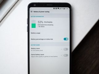 LG G6 battery info screen