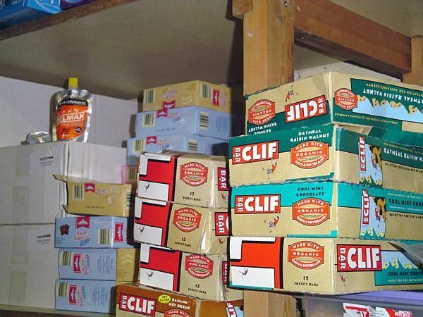 Lots of Clif bars for lots of hungry bike racer boys