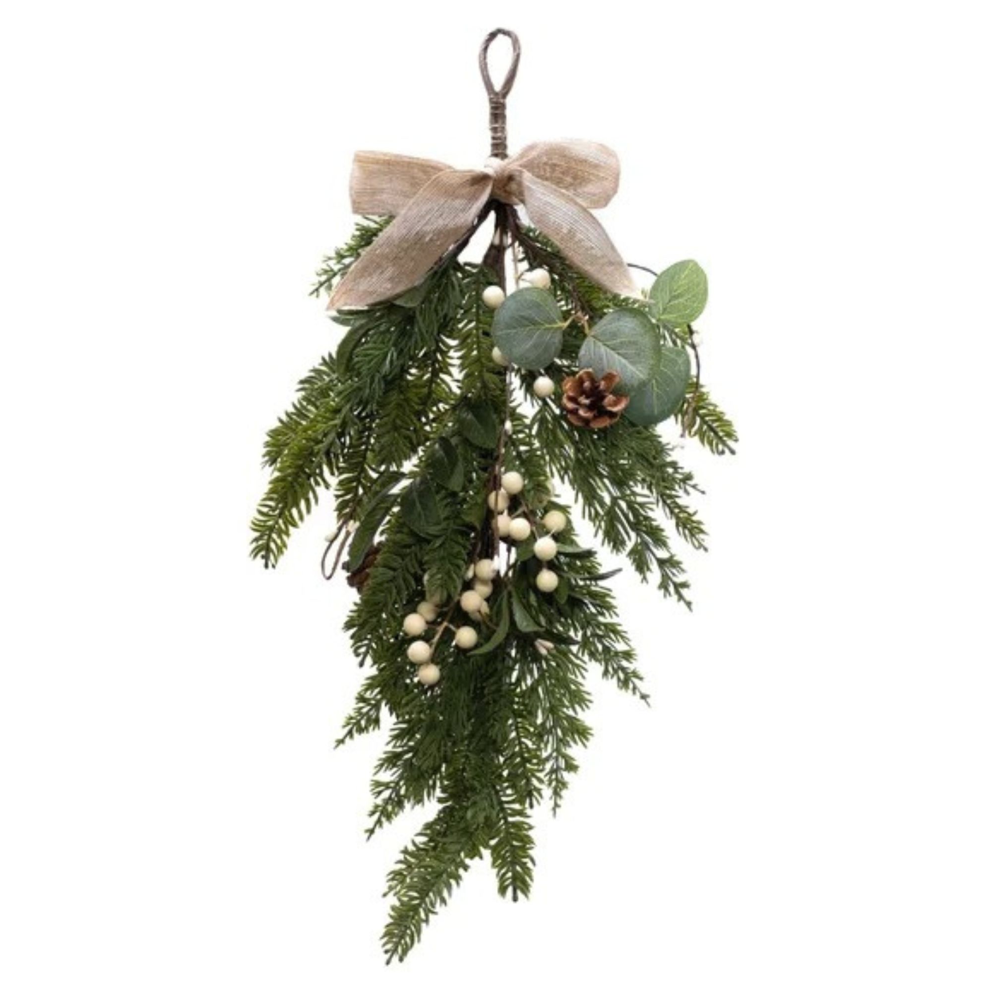 pinecone and mistletoe swag