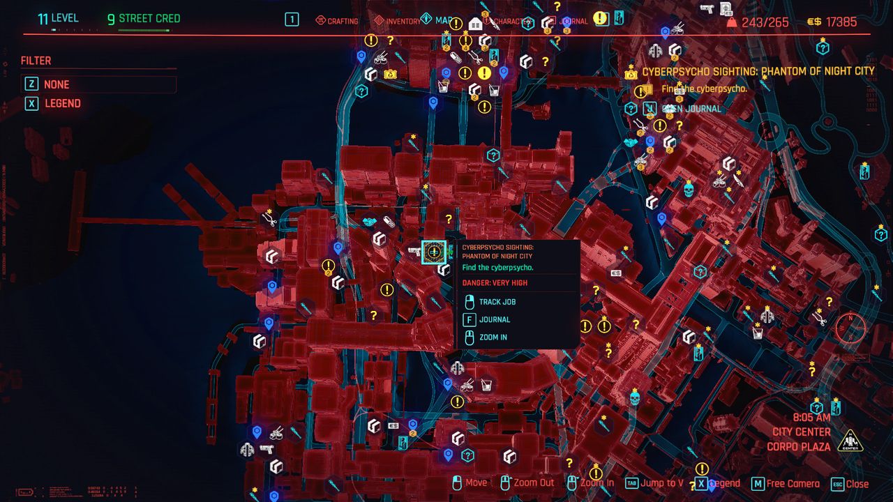Cyberpunk 2077 Cyberpsycho Sightings locations