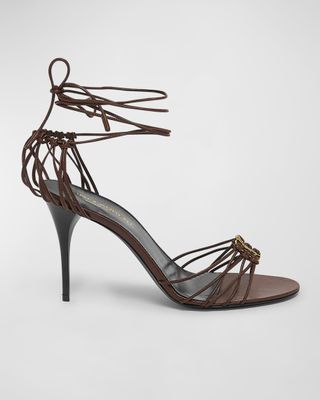 Babylone Strappy Ysl Ankle-Tie Sandals