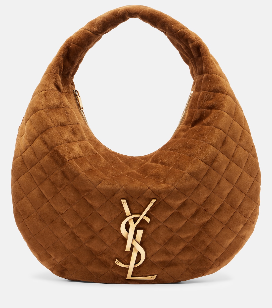 Icare Medium Quilted Suede Shoulder Bag in Brown - Saint Laurent