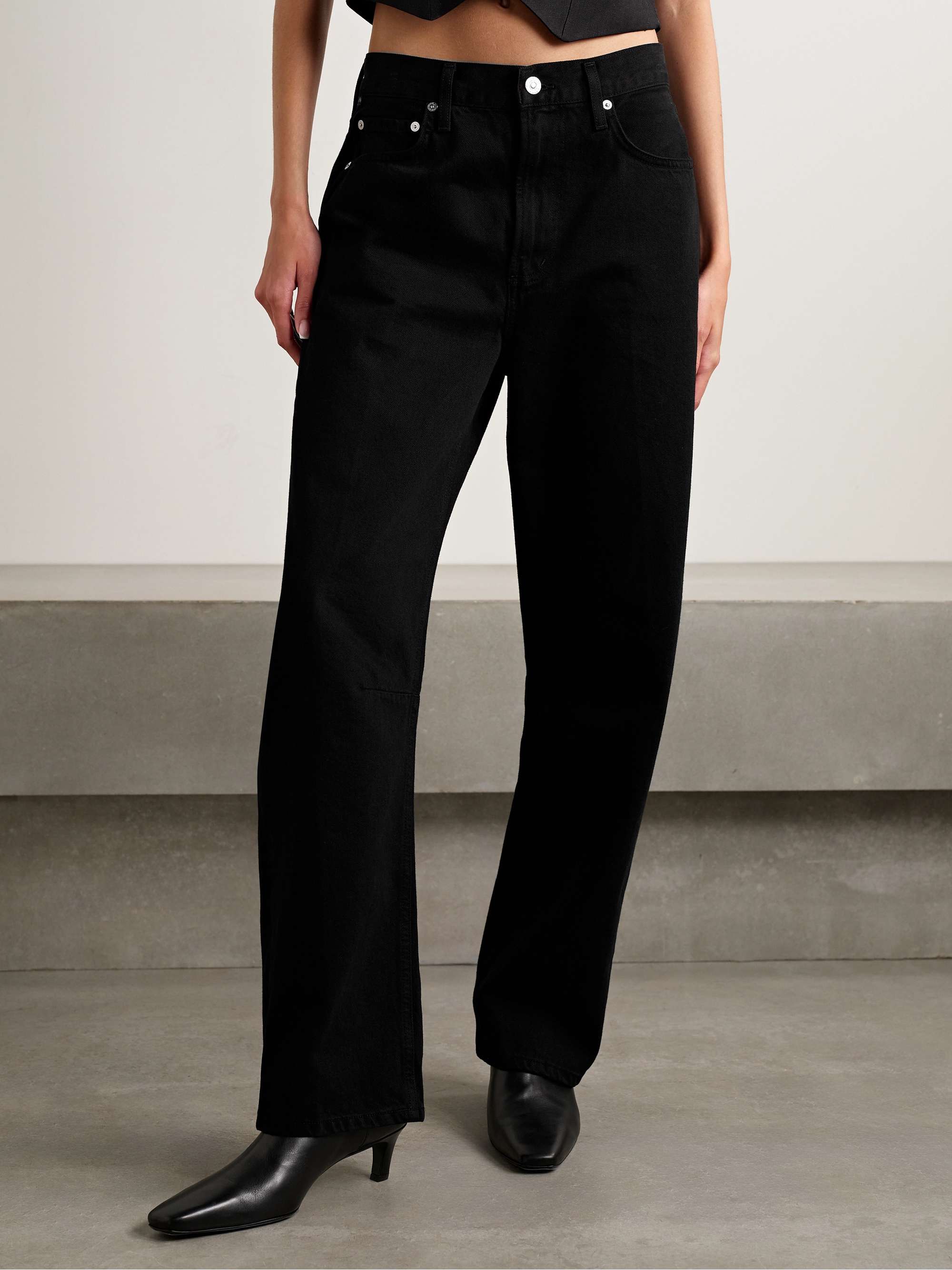 Miro Long Mid-Rise Barrel-Leg Jeans