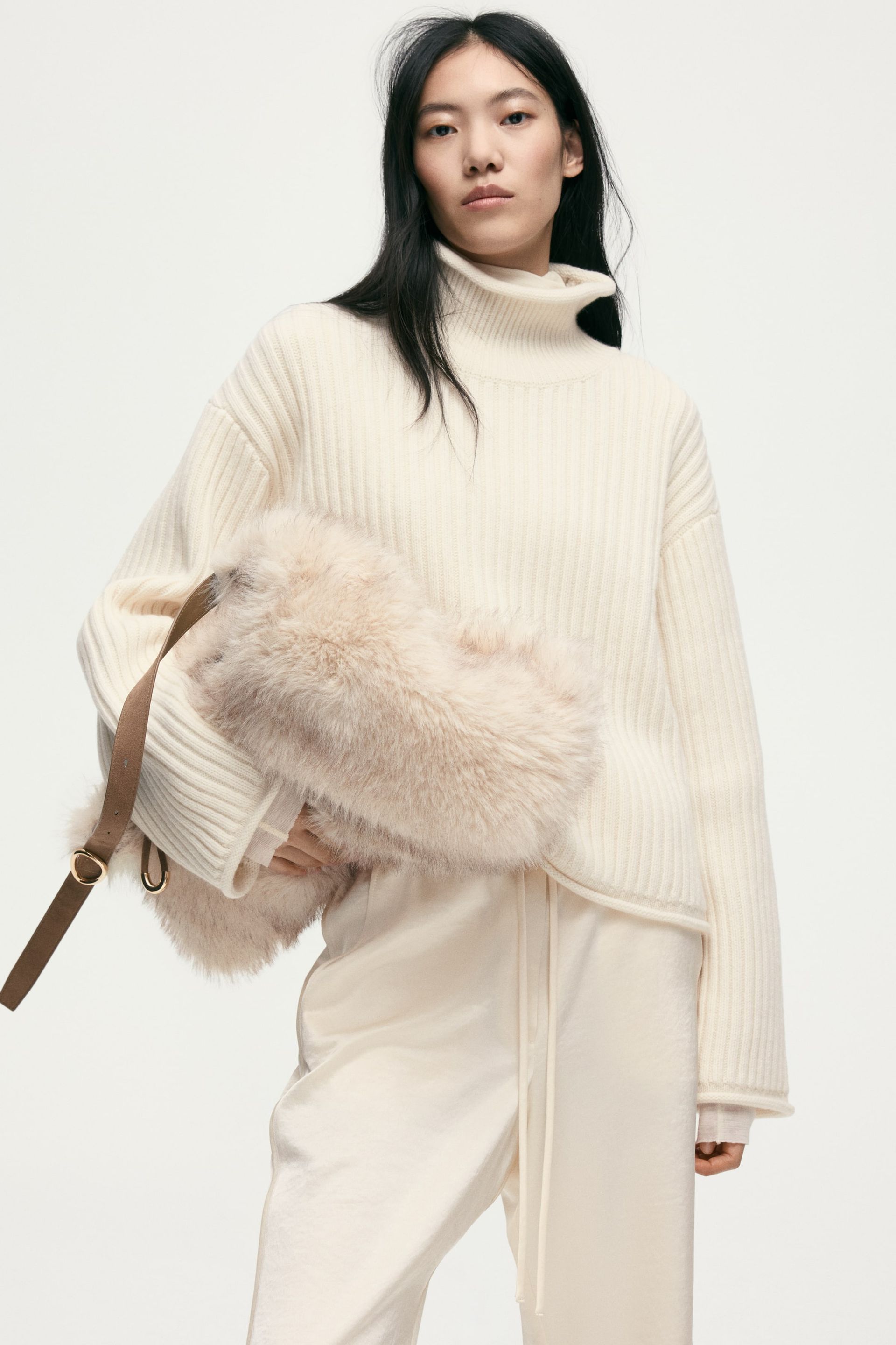 Rib-Knit Wool Jumper - Brown