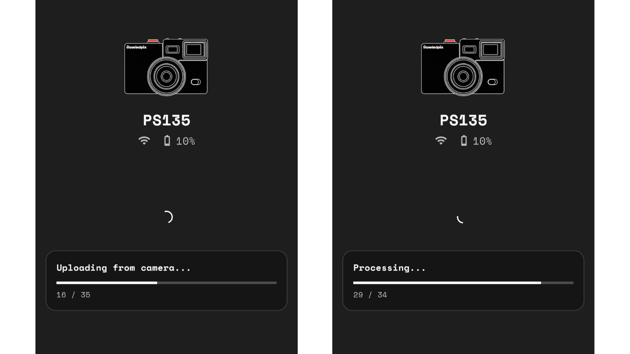 Screenshots of RewindPix app
