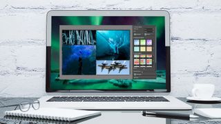 PhotoPad, one of the best free collage makers, displayed on a laptop screen