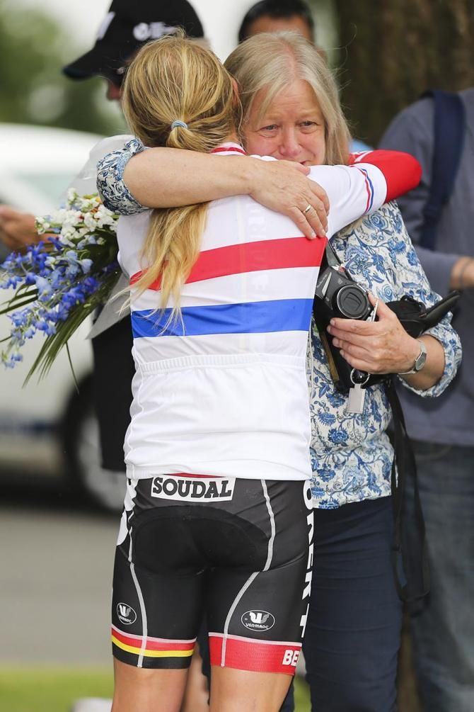 A quick hug for a quick ride.